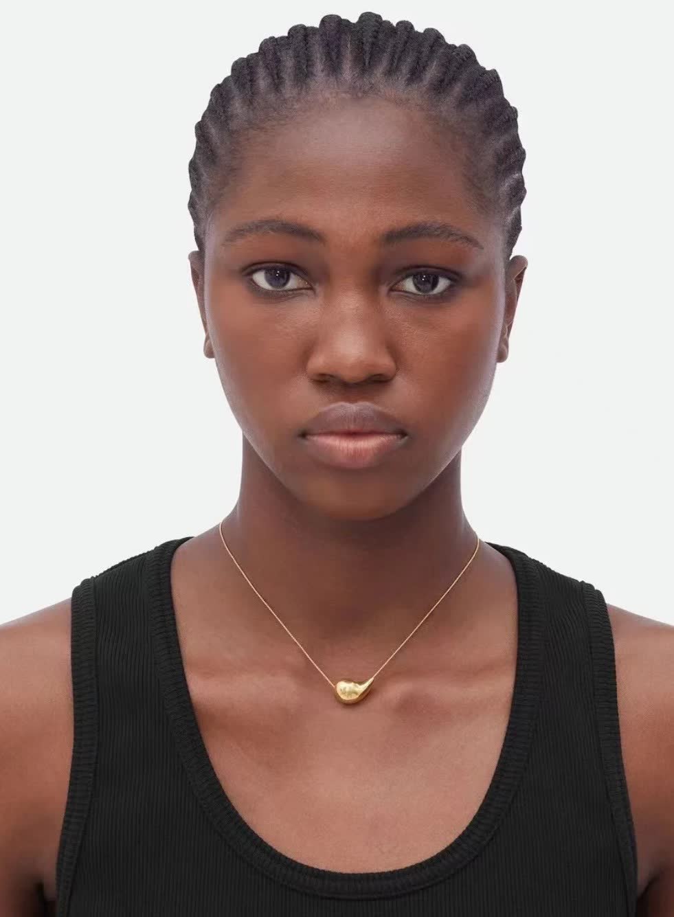 Bottega Veneta Gold Teardrop Pendant Necklace